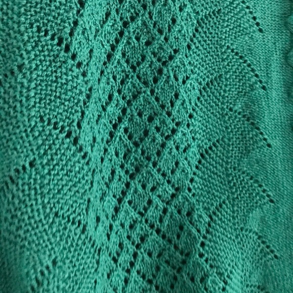 Vintage Statement Cardigan Sweater in Vibrant Kelly Green for the Holidays - Picture 3 of 7